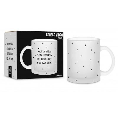 CANECA VIDRO DIAMOND TUDO QUE NOS FAZ BEM UN