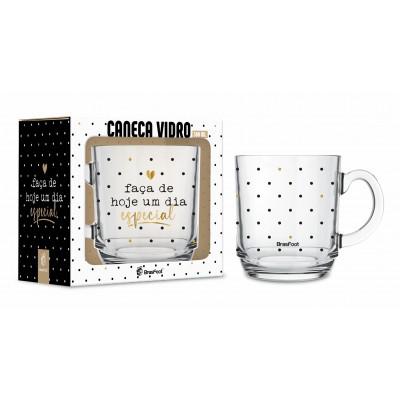 CANECA VIDRO ELEGANCE DIA ESPECIAL UN