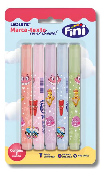 CANETA MARCA TEXTO FINI COM AROMA 5 CORES UN