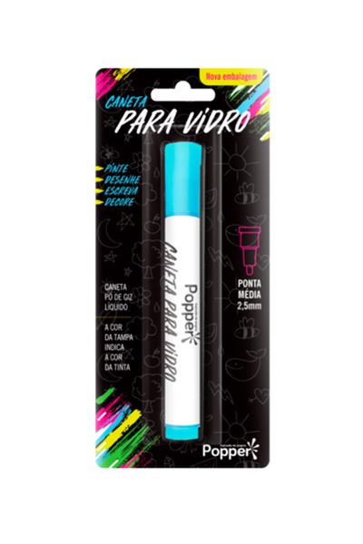 CANETA PO GIZ AZUL UN POPPER