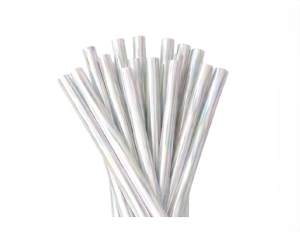 CANUDO PAPEL FURTA COR PRATA 12UN SILVER