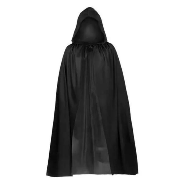 CAPA ADULTO COM CAPUZ PRETO HALLOWEEN UN BPG