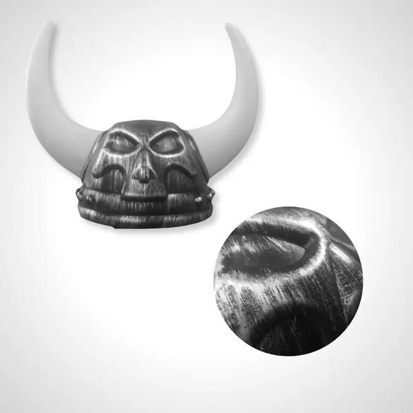 CAPACETE VICKING CHIFRE LONGO PRATEADO UN BPG