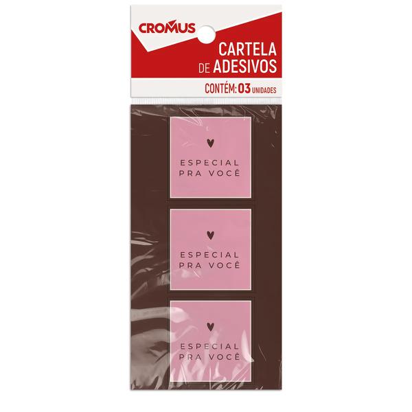 CARTELA ADESIVA SUCRE ESPECIAL PARA VC ROSA C/3 UN CROMUS