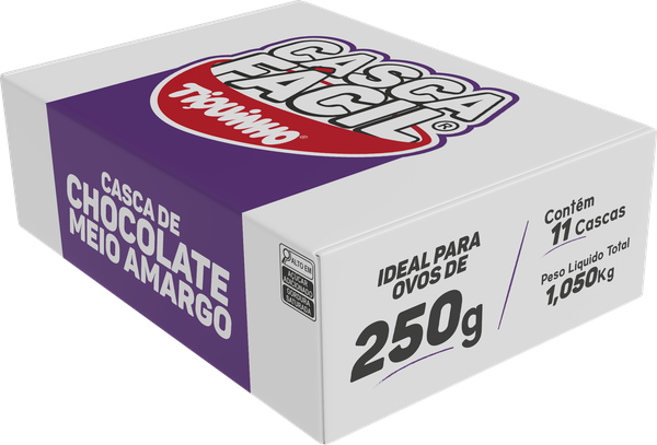 CASCA FACIL MEIO AMARGO M 1,05KG/11UNID (OVOS 250G) TIQUINHO