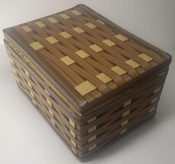 CESTA BAU SINTETICA COR MARROM CLARO 55X35X23 UBERCESTAS