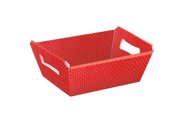 CESTA DE CARTAO M 22X15X9CM CRISTALINO VERMELHO UN CROMUS