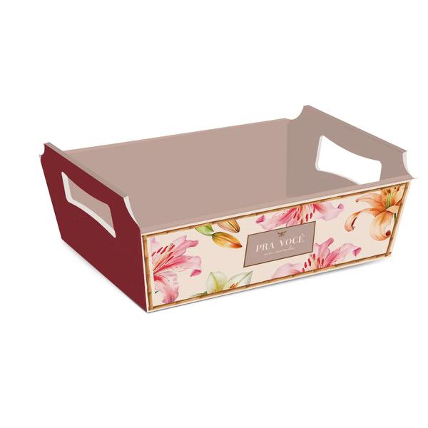 CESTA DE CARTAO M 22X15X9CM LUIZA UN CROMUS