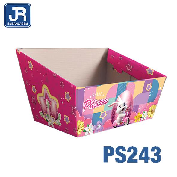 CESTA M 17X12,5X8CM PASCOA GLITTER UN JR EMBALAGENS