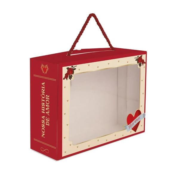 CESTA NA CAIXA C/VS E ALCA HISTORIA DE AMOR 27X19,5X9CM P UN CROMUS