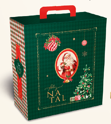 CESTA NATAL 30X20X35CM CONTOS DE NATAL UN JR EMBALAGENS