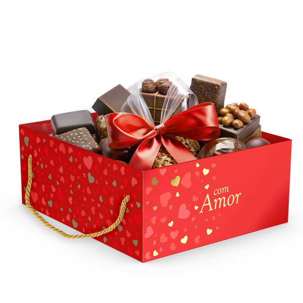 CESTA QUADRADA COM ALCA AMOR CLASSICO UN IDEIA