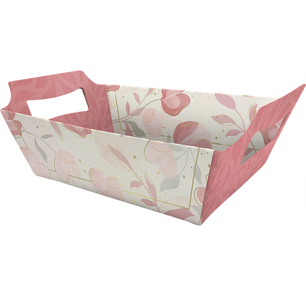 CESTA RIGIDA PARA PRESENTE ROSE ELEGANCE UN REGINA