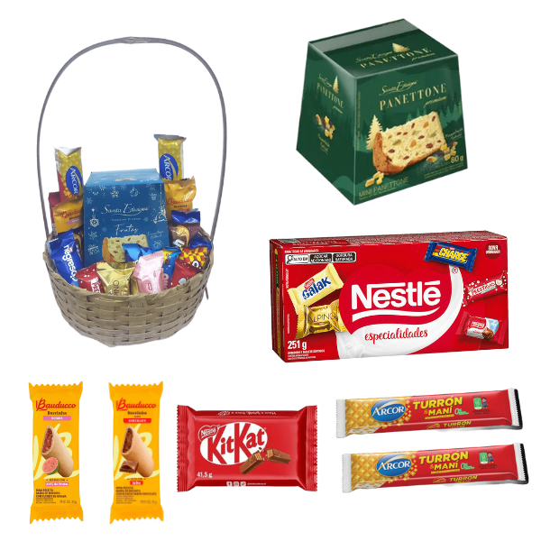 CESTINHA COM BOMBONS NATAL 2025