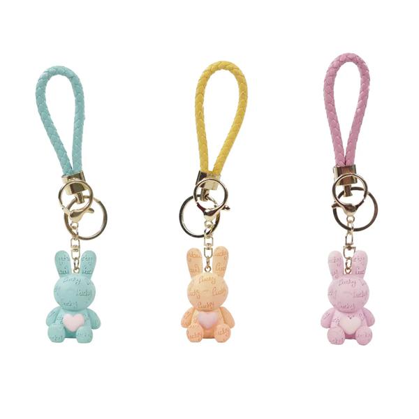 CHAVEIRO COELHO CORACAO SORTIDO ROS/LRJ/AZL 18,5CM UN CROMUS