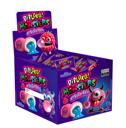 CHICLE MONSTER DIPILOKO FRAMBOESA 40UN DANILLA