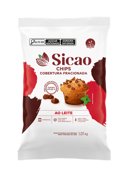 CHIPS COBERTURA FORNEAVEL AO LEITE 1,01KG SICAO