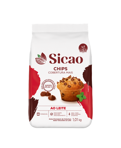 CHIPS COBERTURA FORNEAVEL AO LEITE 1,01KG SICAO