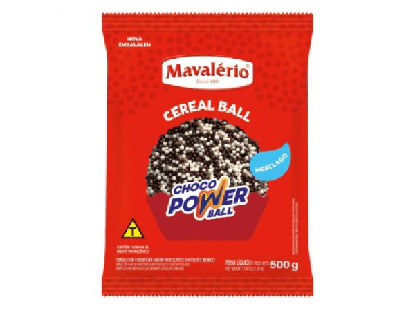 CHOCO POWER BALL MICRO LEITE/BRANCO 3MM 500G MAVALERIO