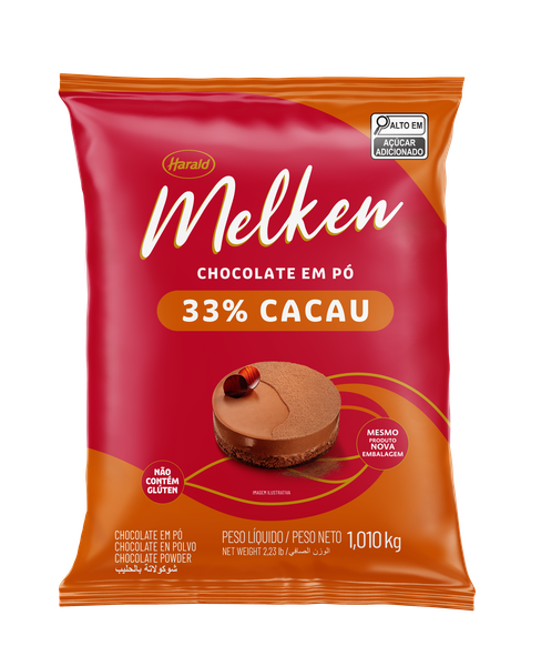CHOCOLATE EM PO 33% 1,05KG HARALD
