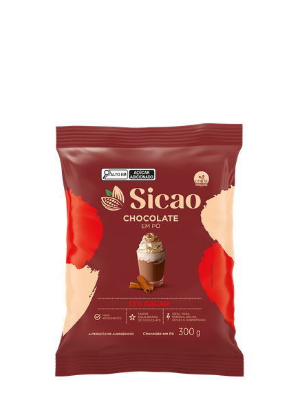 CHOCOLATE EM PO 33% 300G SICAO