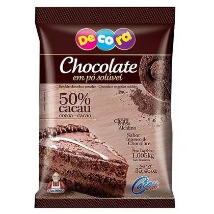 CHOCOLATE EM PO SOLUVEL 50% DECORA 1,005KG CACAU FOODS