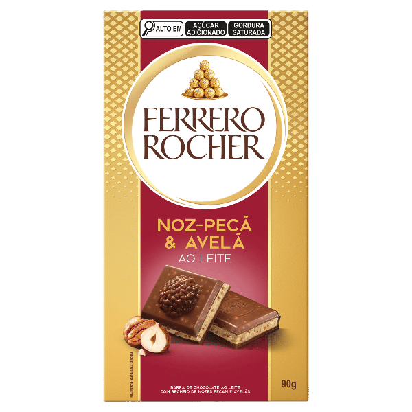 CHOCOLATE FERRERO ROCHER NOZ-PECA E AVELA AO LEITE 90G