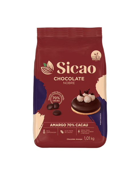 CHOCOLATE GOTAS  NOBRE AMARGO 70% CACAU 1,010KG
