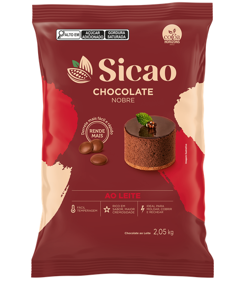 CHOCOLATE GOTAS NOBRE AO LEITE 2,05KG SICAO