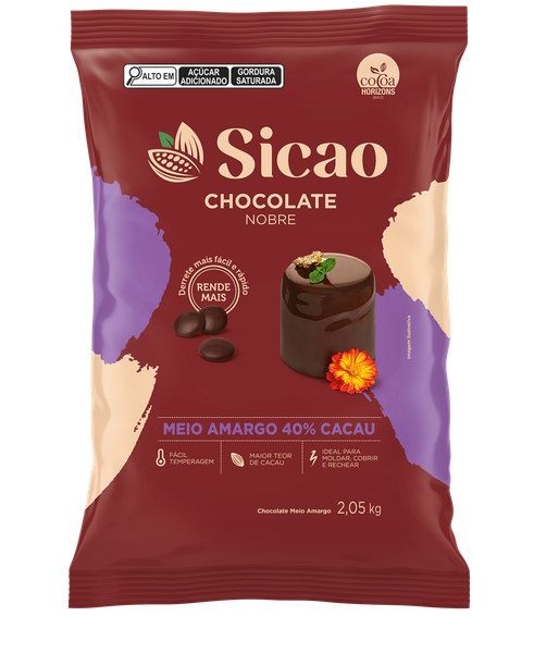 CHOCOLATE GOTAS NOBRE MEIO AMARGO 2,05KG SICAO