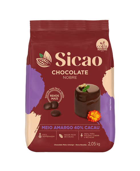 CHOCOLATE GOTAS NOBRE MEIO AMARGO 2,05KG SICAO