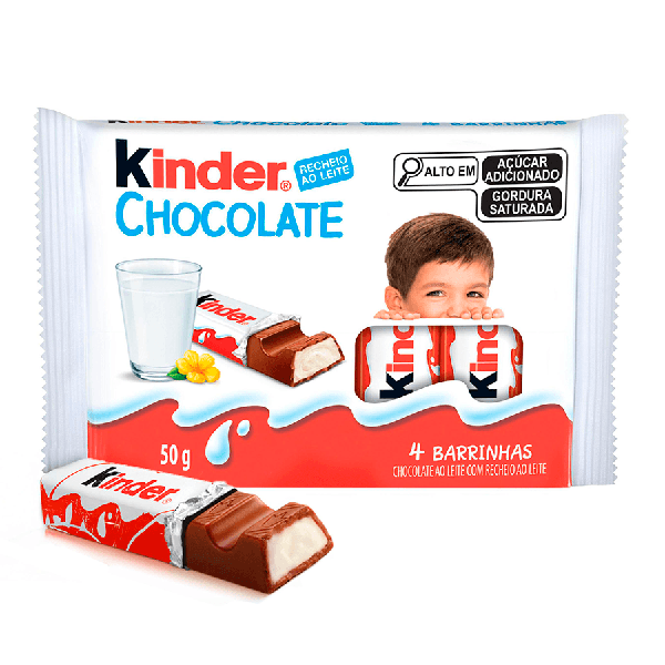 CHOCOLATE KINDER CHOCOLATE AO LEITE 04UN 50G FERRERO