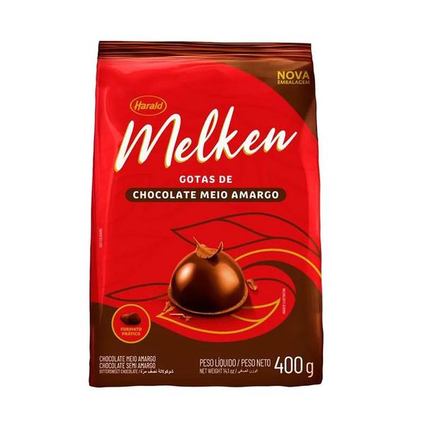 CHOCOLATE MEIO AMARGO GTS 400G MELKEN HARALD