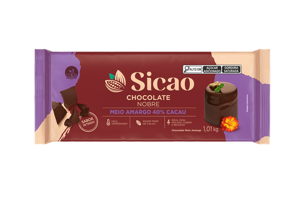 CHOCOLATE NOBRE MEIO AMARGO 1,010KG SICAO