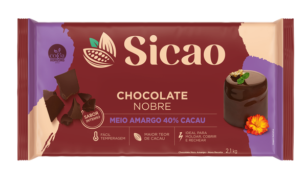 CHOCOLATE NOBRE MEIO AMARGO 2,1KG SICAO