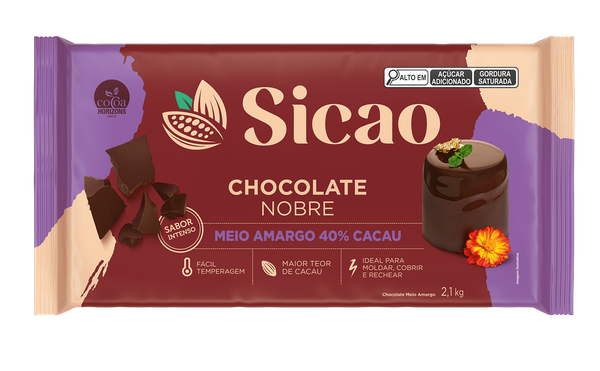 CHOCOLATE NOBRE MEIO AMARGO 2,1KG SICAO