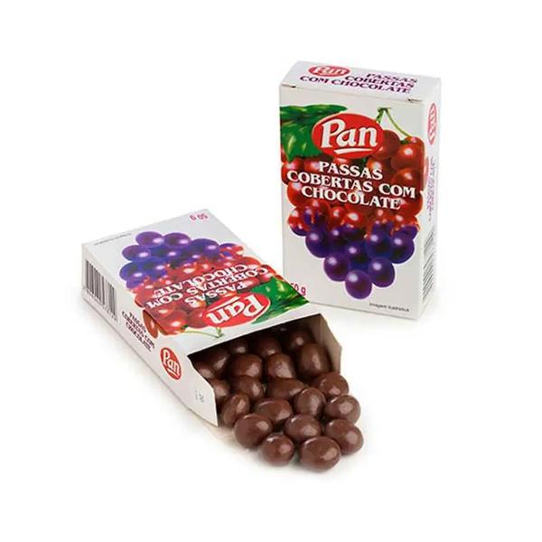 CHOCOLATE PASSAS COBERTAS UN PAN