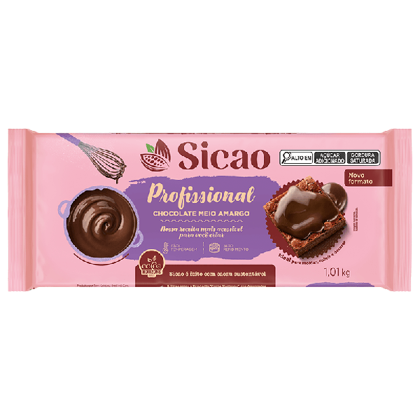CHOCOLATE PROFISSIONAL MEIO AMARGO 1KG SICAO