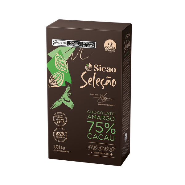 CHOCOLATE SELECAO AMARGO 75% CACAU 1,010KG SICAO