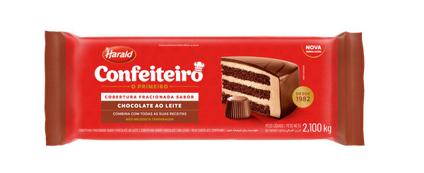 COBERTURA AO LEITE 2,1KG CONFEITEIRO HARALD