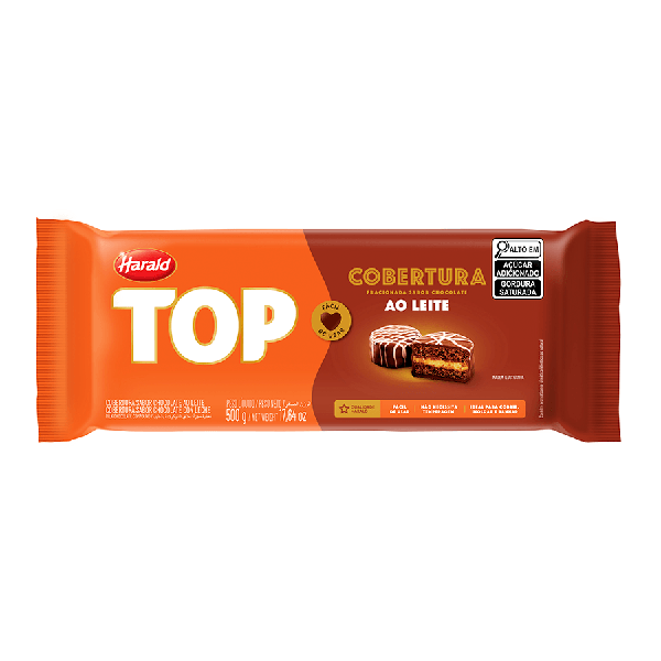 COBERTURA AO LEITE 500G LINHA TOP HARALD