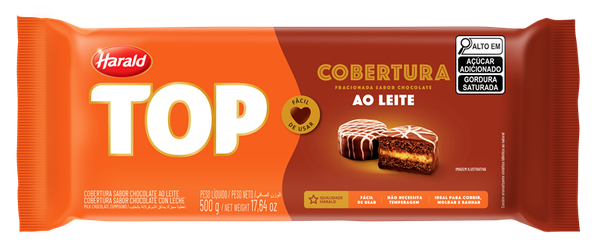 COBERTURA AO LEITE 500G LINHA TOP HARALD