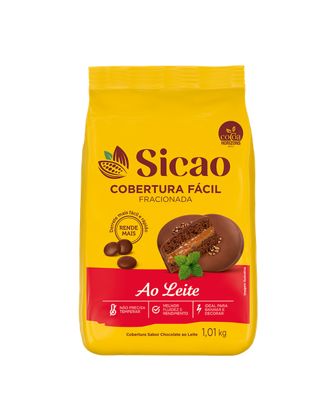 COBERTURA GOTAS FACIL AO LEITE 1,01KG SICAO