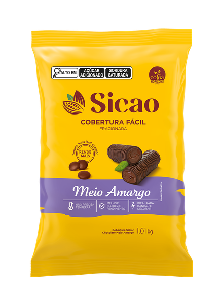 COBERTURA GOTAS  FACIL MEIO AMARGO 1,01KG SICAO
