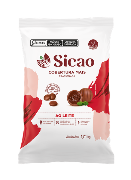 COBERTURA GOTAS MAIS AO LEITE 1,01KG SICAO