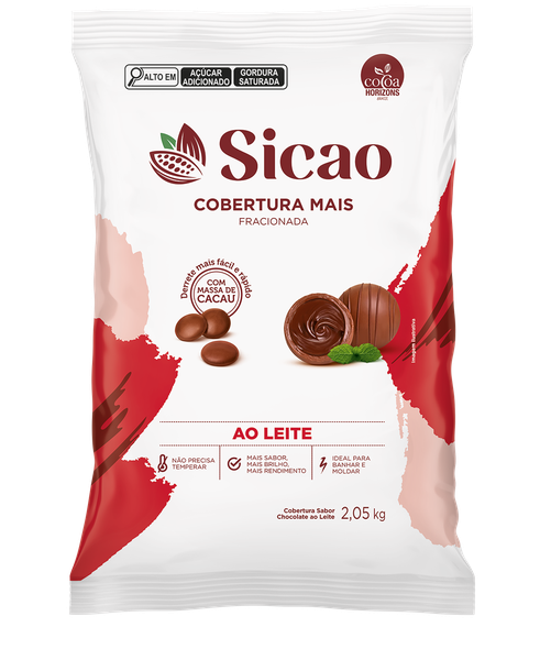 COBERTURA GOTAS MAIS AO LEITE 2,05KG SICAO