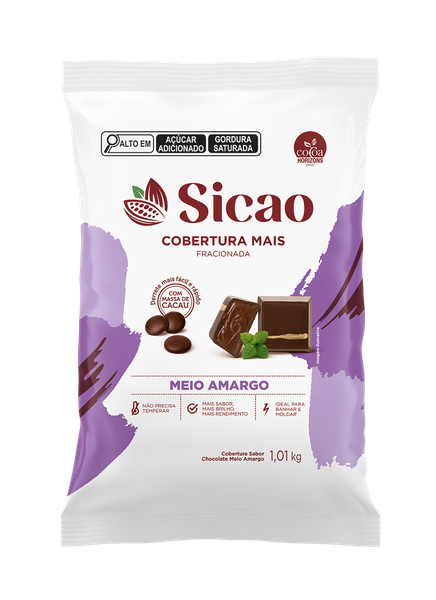 COBERTURA GOTAS MAIS MEIO AMARGO 1,01KG SICAO