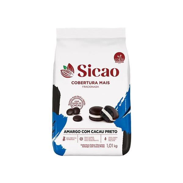 COBERTURA MAIS AMARGO CACAU PRETO GOTAS 1,010KG SICAO