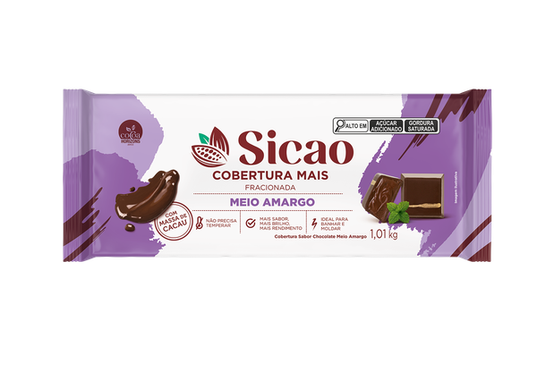 COBERTURA MAIS MEIO AMARGO 1,010KG SICAO