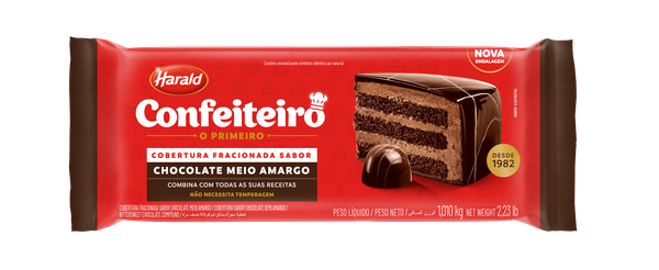 COBERTURA MEIO AMARGO 1,01KG CONFEITEIRO HARALD